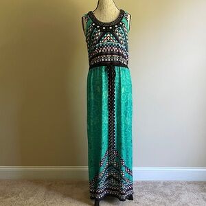 Geometric Patterned Maxi Dress
